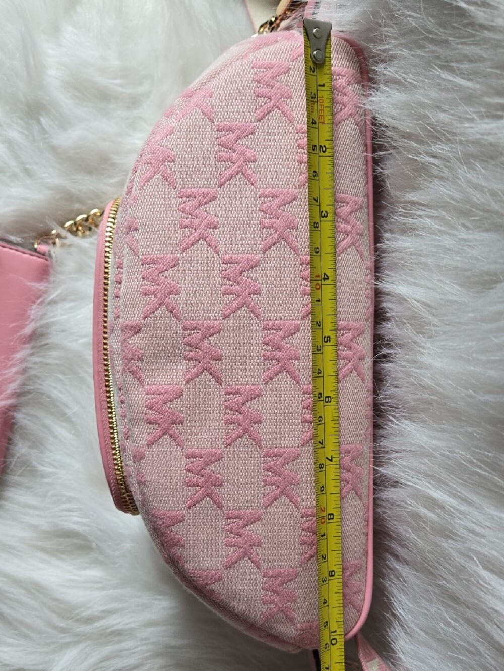Michael Kors Pink Logo Crossbody Belt Bag with Gold Hardware - Picture 12 of 13